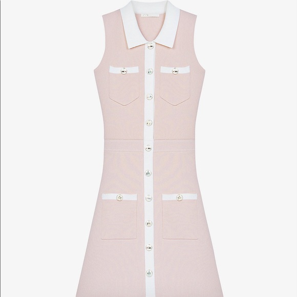 Maje Revisto contrast-trim woven mini dress - Picture 2 of 4